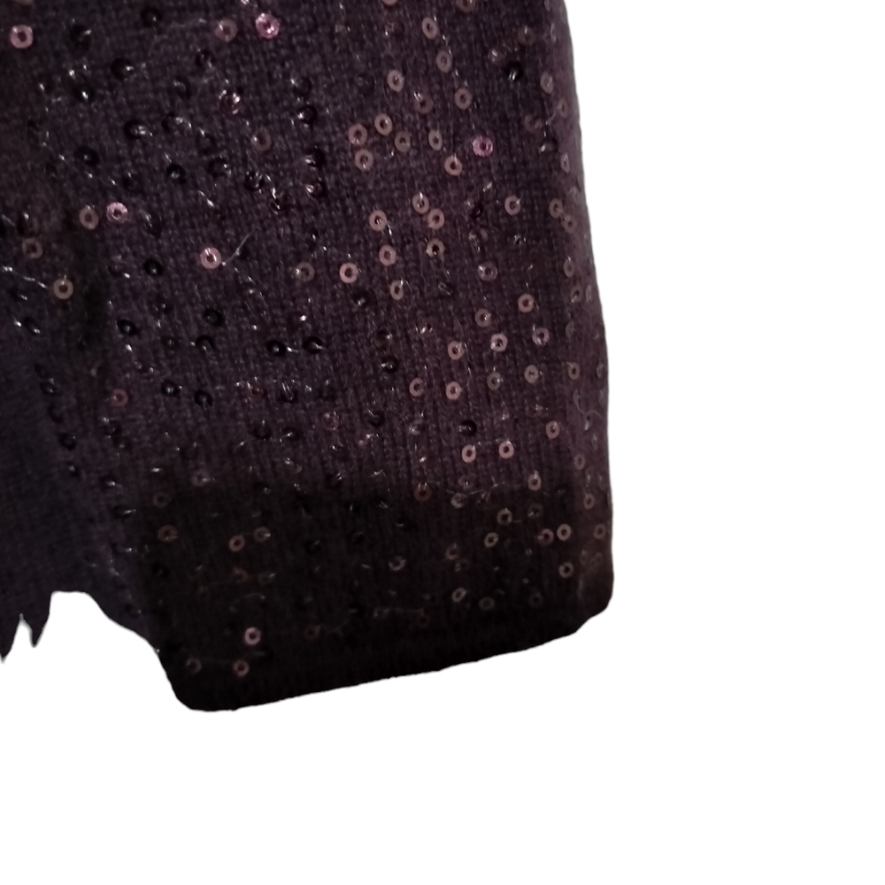 2455)Neiman Marcus the Cashmere Collection Purple Sequin Pullover Sweater Size S - Picture 4 of 8